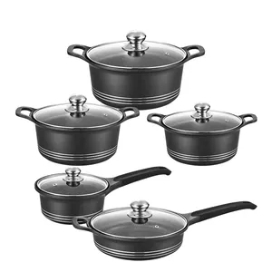 New Product 10PCS Restaurant Frying Pan Soup Pot Kitchen Cookware Sets Non Stick Aluminium Pot