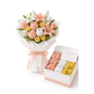 Kit de bricolage pour bouquet de fleurs, ensemble de fabrication de tiges faites à la main, fournitures pour arrangements floraux, cadeau créatif pour anniversaire, décoration de mariage - Product Image 3