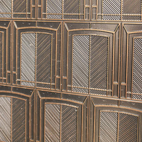 Porte d'entrée automatique à double battant en laiton sculpté artisanal, à alimentation électrique, pour villa de luxe