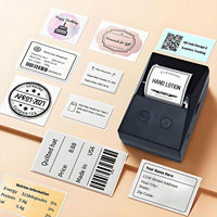 Imprimante thermique de reçus sans fil Android intelligente de poche HZTZ Mini pour l'impression d'étiquettes, avec alimentation USB, sans encre, et batterie de 1500 mAh