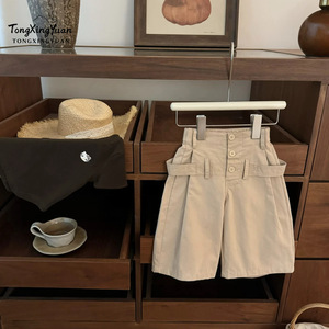 TongXingYuan Women's High Waist Khaki Shorts Breathable Casual Summer Wear - Product Image 3