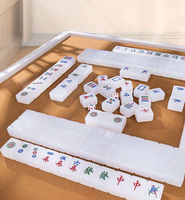 Tuiles de Mahjong en Acrylique Solide, Premium, Durables et Résistantes à l'Usure pour Jeu de Société à Domicile