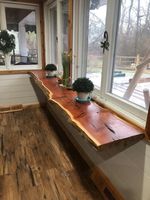 Vente à chaud Étagère en dalle de bois de noyer Live Edge Invisible Bureau flottant en bois Présentoir mural