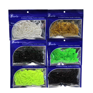 20 pièces/sac Leurre souple TPR en forme de ver à queue unique pour la pêche au saumon, au brasier et en rivière 50mm Cuivre - Product Image 4