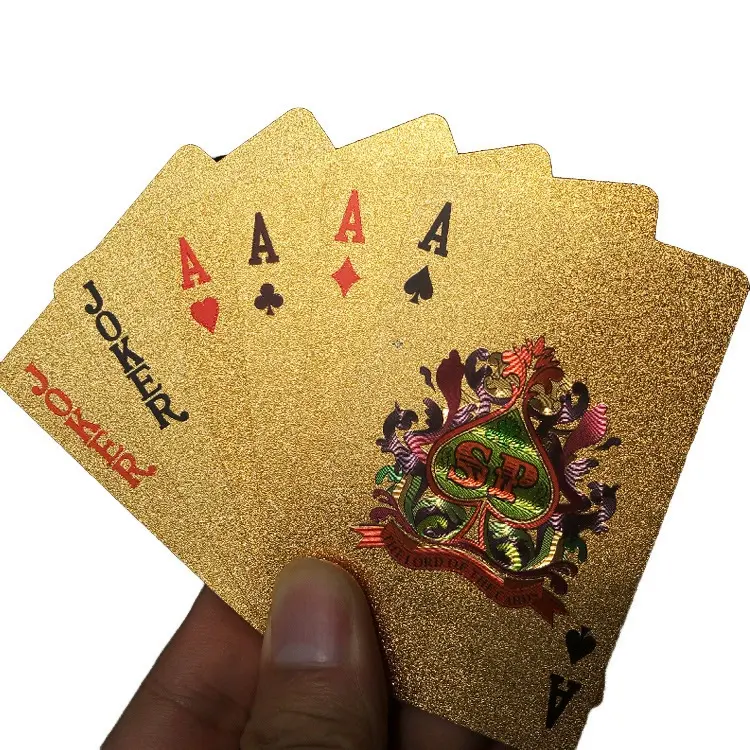Пользовательские новое качество Покер Гладкий Водонепроницаемый позолоченный креативный подарок прочный покер играющая карта