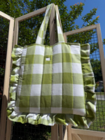 Sac fourre-tout matelassé en coton imprimé fait main, sac à bandoulière en coton pour femme, étui de protection souple pour ordinateur portable, logo personnalisé