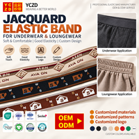 Bande élastique jacquard OEKO GOTS de qualité supérieure, bande élastique personnalisée avec logo, sangle élastique jacquard en polyester pour vêtements de sport