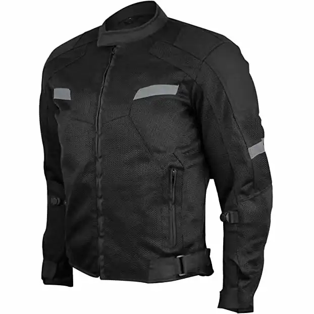 Lightweight Mens All Weather Season CE Armor Mesh Motorcycle Jacket