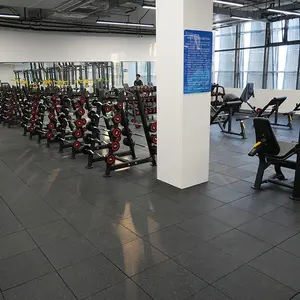 Ubin karet lantai Gym tanpa racun, pemasangan cepat & mudah dengan gesper pengunci untuk garasi Gym