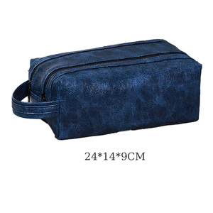 Borsa da Viaggio per Cosmetici <span class=keywords><strong>in</strong></span> <span class=keywords><strong>Pelle</strong></span> PU di Grande Capacità per <span class=keywords><strong>Uomo</strong></span>, Organizer Portatile per Articoli da Toeletta con Chiusura a Cerniera - Product Image 5