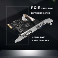 Adaptador de Tarjeta de Expansión PCIe a 2 Puertos Seriales de 9 Pines, Convertidor PCI Express Com Db9 Rs232, Dos Tarjetas Seriales