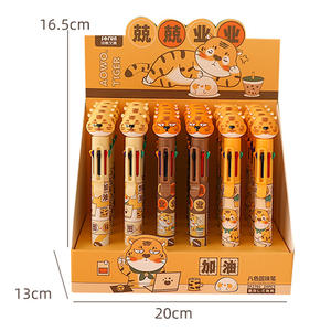 Stylo bille créatif 10 couleurs en 1, mignon, multicolore, personnalisable avec logo, en plastique, avec boîte de présentation – Vente en gros à prix réduit - Product Image 1