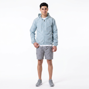 Streetwear Manufacturer Custom <b>Men</b> Casual Reflective 100% Cotton Canvas Stand Collar Hooded Windproof Utility Windbreaker <b>Jacket</b> - Product Image 1