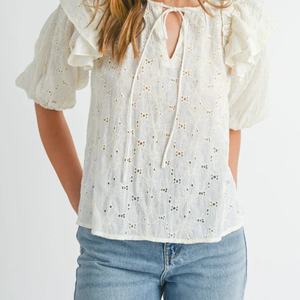 Chemisiers pour femmes de haute qualité, best-sellers, manches courtes, col en V, tops amples exquis pour l'été - Product Image 2