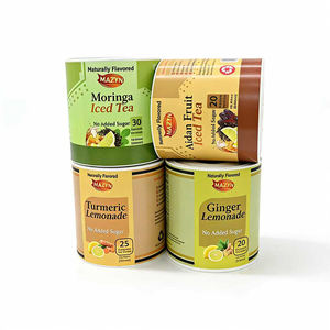 Etiquetas Adhesivas Personalizadas para Botellas de Bebidas de Jugo de Fruta, Adhesivo de Vinilo Resistente al Agua, Etiquetas con Logo de Impresión Personalizada, Empaque con Laminado Dorado - Product Image 1