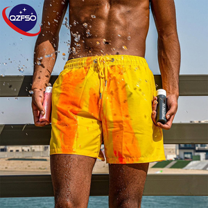 QZFSO Logo personnalisé sensible à la température pantalon réactif à la chaleur eau thermochromique couleurs changeantes tissu tissé plage <span class=keywords><strong>short</strong></span> de bain - Product Image 1