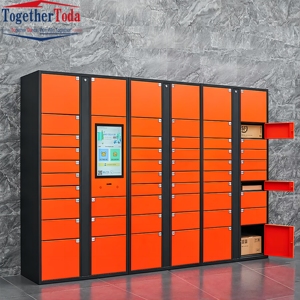 Casier intelligent pour colis, moderne, extérieur, numérique, à service libre, en métal, avec écran tactile - Product Image 2