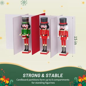 Boîte de rangement pour casse-noisettes et figurines, organisateur rectangulaire en tissu non tissé, peut contenir jusqu'à 8 pièces, rouge, 15 pouces - Product Image 2