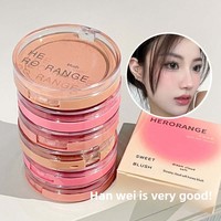 HERORANGE Fard à joues poudre mat monocouleur 5g Texture fine et lisse Naturellement pigmenté Effet peau nue ; Fard à joues style coréen