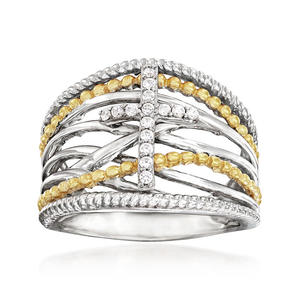 Anillo Religioso con Diamante T0734, Oro Blanco, Corte Brillante Redondo, Color G Natural, Joyería Unisex para Ceremonias - Product Image 1