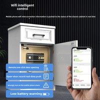 Onais Home Coffre-fort antivol simple et moderne pour chambre à coucher avec serrure à combinaison d'empreintes digitales Petit tiroir de chevet ignifuge en métal