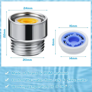 Nước Saver Adapter Set <span class=keywords><strong>Flow</strong></span> Reducer giới hạn dòng chảy restrictor van điều khiển dòng chảy cho vòi hoa sen đầu - Product Image 5