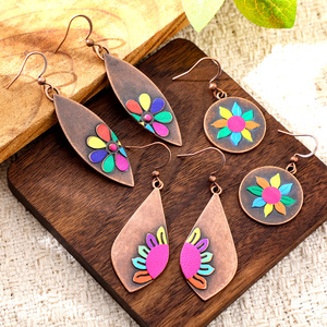 Pendientes de Girasol Hechos a Mano, Pendientes Colgantes con Diseño de Girasol y Margarita, Estilo Bohemio, Color Sol, <span class=keywords><strong>para</strong></span> Mujer - Product Image 2