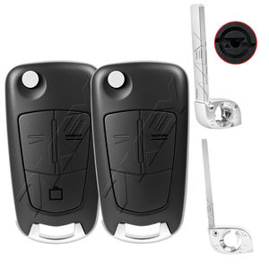 Carcasa de llave de coche remota con tapa <span class=keywords><strong>para</strong></span> <span class=keywords><strong>Opel</strong></span> Vauxhall <span class=keywords><strong>Astra</strong></span> H Zafira B Vectra C Corsa D ID46 Chip Blade batería con caja de logotipo - Product Image 1
