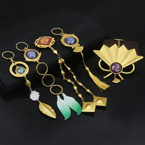Juego Visiones Colgante Luminoso Barbatos Zhongli Wanderer Genshined <span class=keywords><strong>Impact</strong></span> Anime Llavero Etiqueta Venta al por mayor llaveros de metal - Product Image 2