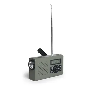 Radio dinamo di emergenza ricaricabile portatile da 2000mAh con caricatore del telefono e torcia elettrica