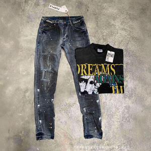 Camiseta de Manga Corta Holgada 100% Algodón Estilo Hip Hop Europeo Americano para Hombre Vale Sports Valley Dreams con Estampado Desgastado - Product Image 4