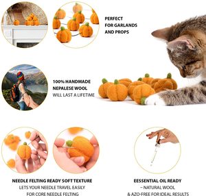 Autunno decor autunno halloween feltro puntelli giallo arancione 100% Nuova Zelanda naturale a mano di <span class=keywords><strong>lana</strong></span> in feltro di zucca - Product Image 5