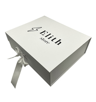Emballage pliable blanc personnalisé de luxe avec fermeture magnétique boîte-cadeau avec ruban vente en gros