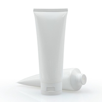 Tube rond en plastique PE blanc personnalisable de 100 ml et 120 ml avec couvercle à clapet pour nettoyant visage, shampoing, crème pour les mains, crème pour le corps, gel, produits de soin de la peau