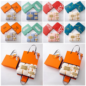 マイクロファイバーコーラルフリースギフトタオルバスタオル無地ロゴ入りスリーピースギフトボックスウェディング用またはビジネスフェイス用 - Product Image 2