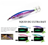 Vente chaude calmar gabarit leurre 5.5cm/60mm Calamar lumineux vert gabarits seiche sépia poisson eau salée pêche en mer