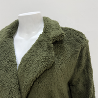 Femmes décontracté chaud à manches longues en peluche Teddy manteau nouvelle Collection d'automne plaine teint pardessus veste en gros