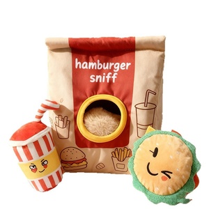 ของเล่นสุนัขแบบใหม่ ดีไซน์ฮัมบูร์ก ของเล่นสัตว์เลี้ยงแบบมีเสียงบีบ ของเล่นตุ๊กตาผ้าสำหรับสุนัข ขายส่ง - Product Image 5