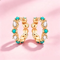 SJS89-DA Boucles d'oreilles à clous pour femmes, design imprimé abstrait artistique coloré, tendance