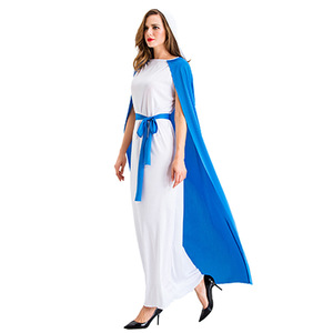 Vestido Largo de la Virgen María con Capa Azul, Disfraz para Actuación en Escenario, para Mujeres Adultas - Product Image 4