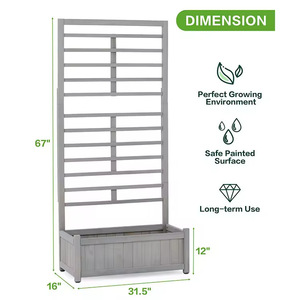 Jardinera de madera con rejilla, soporte de suelo para plantas, trepadora, para jardín, patio, balcón, terraza, macetero. - Product Image 4
