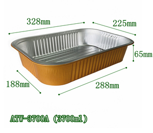 Vaschetta Rettangolare Monouso ATW 3700ML, Contenitore in <span class=keywords><strong>Alluminio</strong></span> Resistente alle Alte Temperature per Bistecca di Agnello, Ideale per Barbecue all'Aperto - Product Image 5