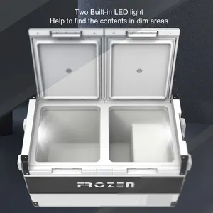 FROZEN 75L Dual Zone Compressor Car Refrigerator 12V 24V Car Fridge Freezer Fridge For Outdoor And Home Used