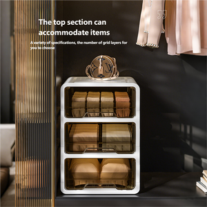 Maison Rectangle Boîte De Rangement En Plastique Épais PP Matériel Tiroir Type Placard Organisateur Vêtements Sous-Vêtements Chaussettes Soutien-Gorge Anti-Poussière <span class=keywords><strong>Trieur</strong></span> - Product Image 4