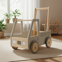 Chariot en bois pour bébé, chariot de marche, chariot de courses anti-renversement, chariot de rangement domestique, petit chariot, jouet d'apprentissage de la marche