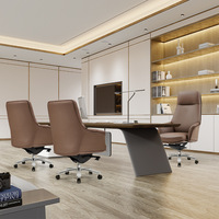 Chaise de bureau exécutive en cuir véritable avec base ergonomique en aluminium pour une utilisation confortable sur une longue durée, idéale pour l'école, la maison, le bureau et l'atelier