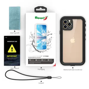 2020 New Arrival Shellbox Full Cover Black DOT Series Transparent Cover IP68 Waterproof Case For IPhone 12 Pro For Retailer