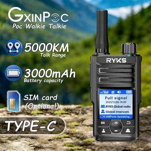 XIN POC Radio Walkie Talkie 4G de 5000 km, 199 Canales, Llamada Individual y de Grupo, Cargador Tipo-C, para Camping y PTT Global - Product Image 1