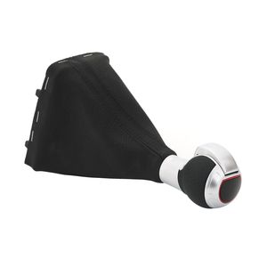 Perilla de palanca de cambios automática para coche, palanca de cambios de cuero para <span class=keywords><strong>Audi</strong></span> A3 8V A6 C7 S3 <span class=keywords><strong>Q3</strong></span> 2 RS3 4 5 S6 RS6 A7, negro, plateado, a prueba de herrumbre - Product Image 3