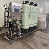 Système de filtration d'eau potable par osmose inverse HBHJ 1T/H avec pompe, réservoir sous pression en PRV, sable de quartz et charbon actif